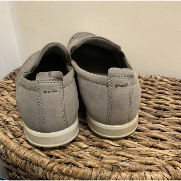 ECCO Mens Collin 2.0 Slip On Perf Leather Cut Out Detail Elastic Goring Grey 13 main image 7